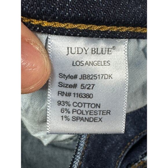 Judy Blue Women's Wide Leg Cropped Blue Stretch Denim Jeans - Size 5/27 (27x24) - Picture 6 of 6